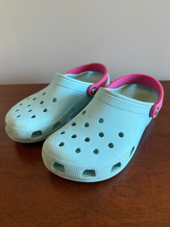 CROCS Other - Crocs Classic Clogs Blue & Pink Unisex Men's Size 8 Comfort Shoes